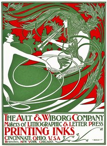 Art Nouveau-plakat som viser Pan, 1895 (fargetrykk)